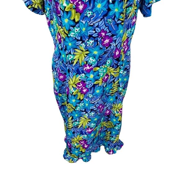 New Kathie Lee Collection Womans Sz 12 Floral Blue Dress Vintage NWT - Picture 4 of 7